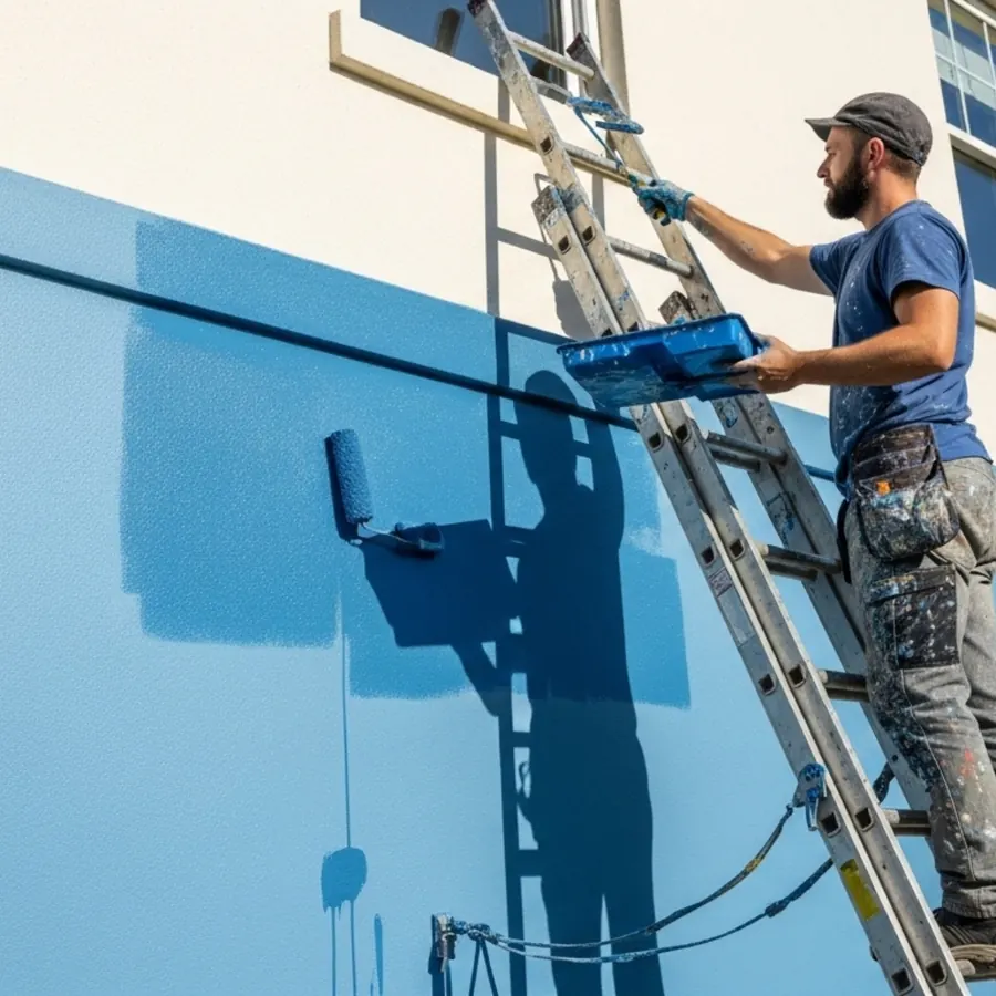 Aplicação de impermeabilizante em fachada contra infiltração